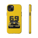 1969 Camaro Z28 Yellow Front View Muscle Car Tough Phone Case