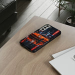Orange Supra Phone Case, Neon City Night JDM Sports Car Tough Cover