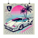 Countach Poster Retro 80s 90s Vaporwave Exotic Supercar Wall Art