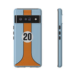 Blue Orange 20 Retro Endurance Racing Stripe Tough Phone Case Cover