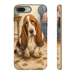 Guilty Basset Hound Phone Case, Muddy Watercolor Art Cover