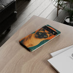 Siamese Cat Retro Halftone Portrait Case - Orange Teal Print