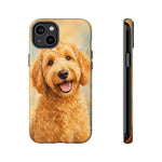 Goldendoodle Fluffy Curls Portrait Art Tough Phone Case