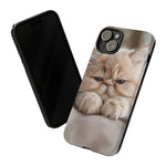 Persian Kitten Phone Case, Sleepy Macro Close-Up Portrait Cover