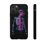 Neon Anatomical Skeleton Phone Case | Internal Displacement Art