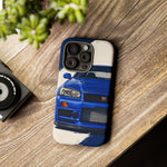 R34 Skyline GT-R Bayside Blue Tough Phone Case for 90s JDM Fans