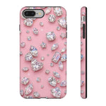 Pink Rhinestone Diamond Pattern Phone Case | Sparkle Gem Print