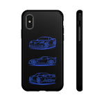 C6 ZR1 Line Art Phone Case, Blue Three-View Cover