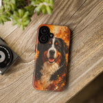 Bernese Mountain Dog Portrait Tough Phone Case - Warm Paint Splatter