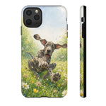 Playful Dog in Meadow Great Dane phone case | Puppy Art Tough Cover