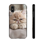 Persian Kitten Phone Case, Sleepy Macro Close-Up Portrait Cover