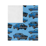 1967 Camaro SS Marina Blue Throw Blanket Classic Muscle Car Gift