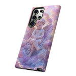 Cherub Cloud Throne Phone Case, Pastel Marble 3D Render Cover