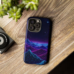 Retro Neon Mountains Phone Case | Vaporwave Galaxy Landscape