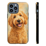 Goldendoodle Fluffy Curls Portrait Art Tough Phone Case