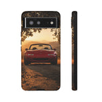 Miata Phone Case, Red JDM Roadster Golden Hour Trail Cover, Gift