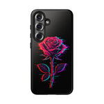 Glitch Rose Neon Phone Case Vaporwave Tough Cover