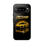 Z06 Corvette Phone Case, Yellow Neon Chrome Studio Cover