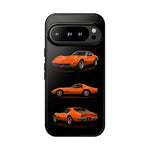 C3 Corvette Art Phone Case Orange, Three-View Vector Cover, Gift