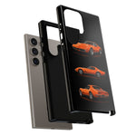 C3 Corvette Art Phone Case Orange, Three-View Vector Cover, Gift