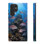 Snapper Reef Phone Case, Sunlit School Ocean Fishing Tough Cover