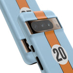 Blue Orange 20 Retro Endurance Racing Stripe Tough Phone Case Cover