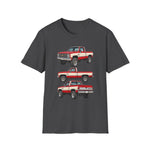 1982 Chevy K10 Silverado Red Pickup T-Shirt | Trio Truck Illustration