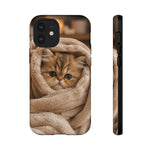 Persian Kitten Burrito Phone Case, Cozy Blanket Portrait Cover