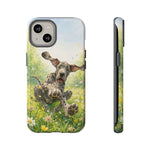 Playful Dog in Meadow Great Dane phone case | Puppy Art Tough Cover