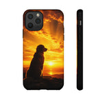 Golden Retriever Golden Hour Silhouette Art Tough Phone Case