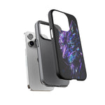 Holographic Wolf Phone Case, Fractured Prism Iridescent Cover