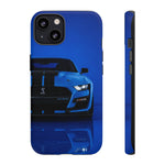Blue Mustang Art Phone Case, GT500 American Muscle Car Tough Cover for Men