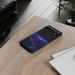 Retro Neon Mountains Phone Case | Vaporwave Galaxy Landscape