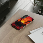 Matte Black MK4 Supra Sunset Tough Phone Case - Palm Silhouette