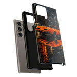Orange Daytona Phone Case, Rainy City Night Muscle Car Tough Cover