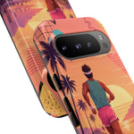 Retro Runner Sunset phone case | 80s Vaporwave jogging design