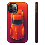 C3 Corvette Phone Case, Orange Top-Down Duotone Gradient Cover