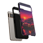 FD RX-7 Retro Sunset Sports Car Tough Case | Neon Vaporwave Beach Drive