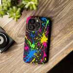 Neon Paint Splatter 90s Art Tough Phone Case