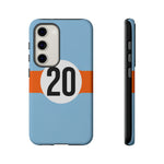 Copy of Blue Orange Number 20 Retro Racing Stripe Tough Phone Case Cover