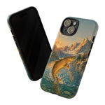 Leaping Golden Trout Lake Scene phone case | Tough Cover