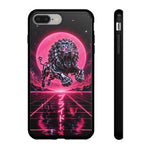 Chrome Lion Phone Case, Neon Grid Katakana Pride Tough Cover