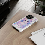 Pastel Cat Phone Case, Headphones Glitch Color Block Cover