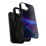 Retro Neon Mountains Phone Case | Vaporwave Galaxy Landscape