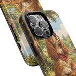 Cocker Spaniel Picnic Scene phone case | vintage dog art