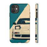 S13 Teal White Pop-up Tough Phone Case for JDM Fans