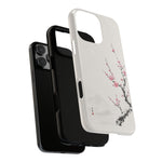Plum Blossom Ink Wash Phone Case Minimalist Zen Tough Case