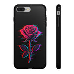 Glitch Rose Neon Phone Case Vaporwave Tough Cover