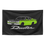 1970 1971 Duster 340 Wall Flag Banner 34x56 Lime Green Black Muscle Car
