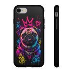 Pug Neon Graffiti Portrait Tough Phone Case - Dripping Paint